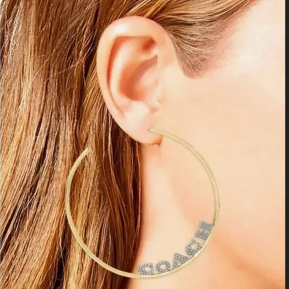Coach Gold Statement Hoop Earrings